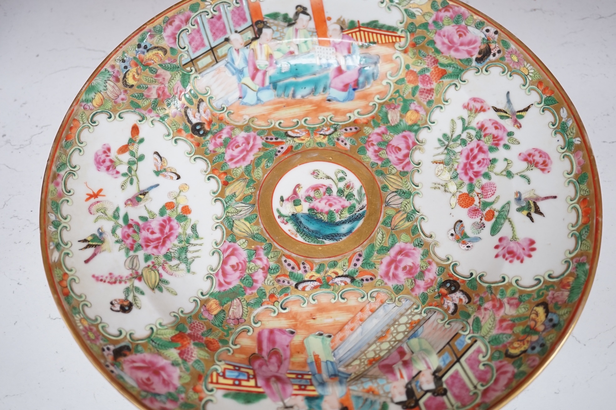 A Chinese famille rose dish, c. 1830. 25cm. Condition - good